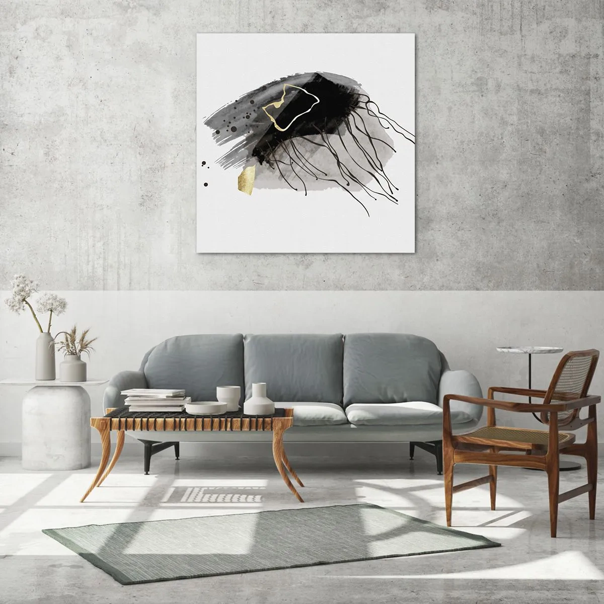 Schilderen op glas - In zwart en goud - 60x60 cm