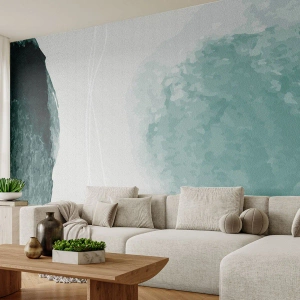 Fotobehang Premium Canvas - Ontmoeting met de mist - Modern, Minimalistisch, Abstractie - 250x175 cm