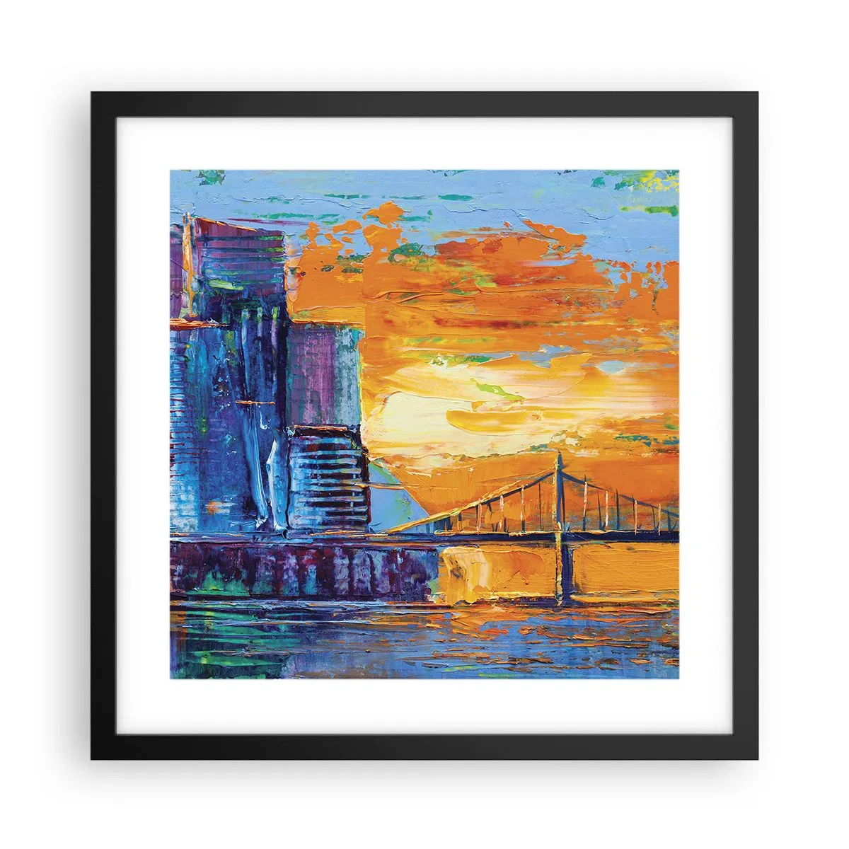 Poster in een zwarte lijst - Cultuur en natuur - 40x40 cm