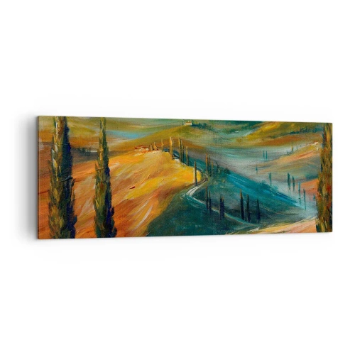 Schilderen op canvas - Toscaans landschap - 140x50 cm