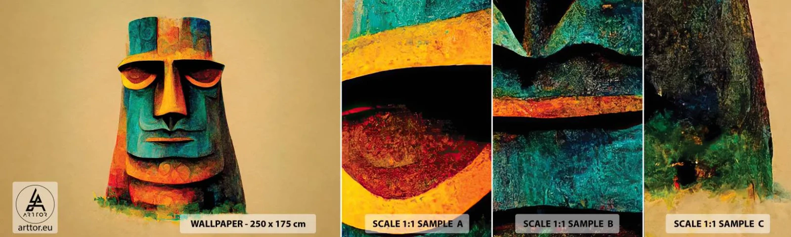 Fotobehang Staaltje Standard Eco - Statig, toch lief - Standbeeld, Beeldhouwwerk, Deel - 100x30 cm