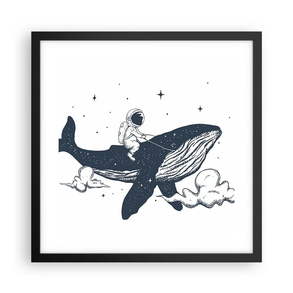 Poster in een zwarte lijst - Ruimte avontuur - 40x40 cm