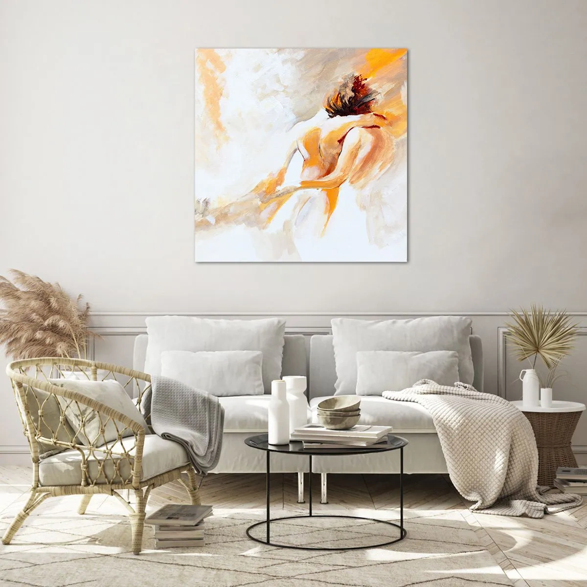Schilderen op glas - In de lucht van nabijheid - 70x70 cm