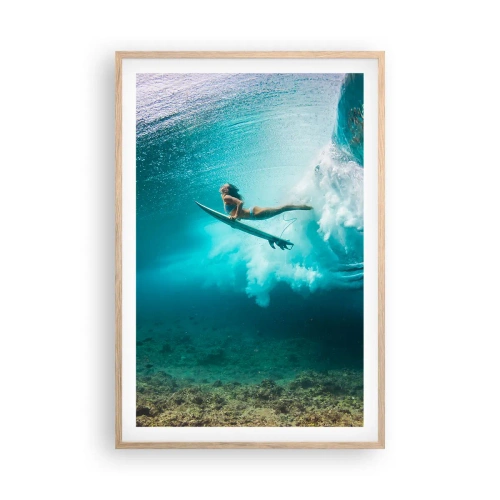 Een poster in een licht eiken lijst - Onderwaterwereld - 61x91 cm