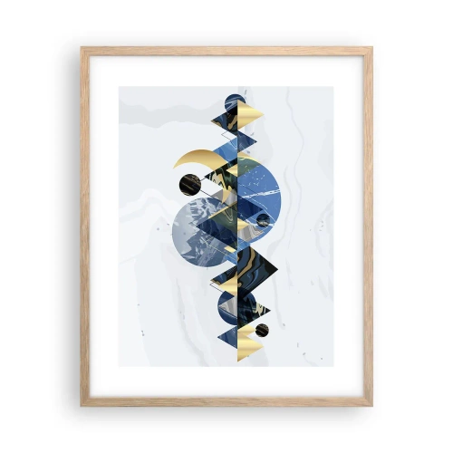 Een poster in een licht eiken lijst - Geometrisch landschap - 40x50 cm