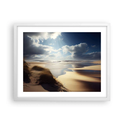 Poster in een witte lijst - Strand, wild strand - 50x40 cm