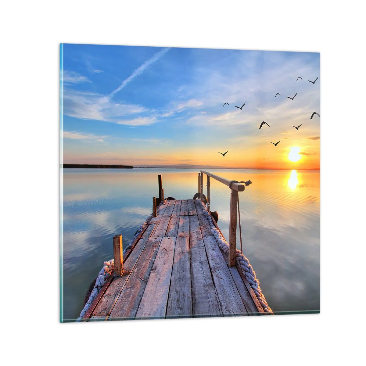 Schilderen op glas - Loop recht naar de zon - 70x70 cm