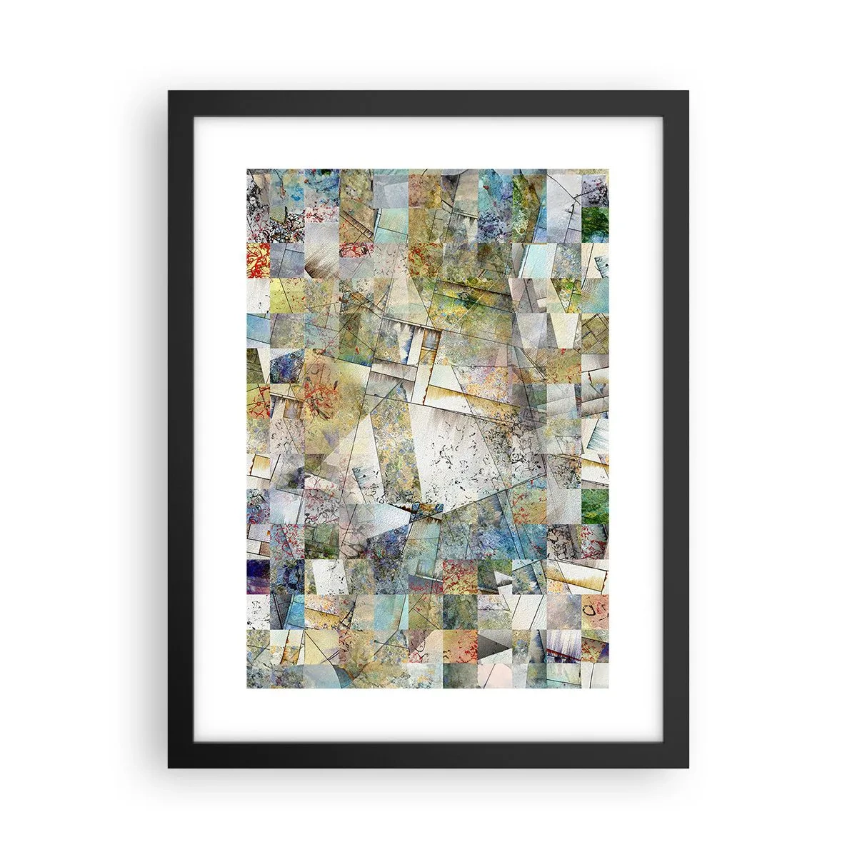 Poster in een zwarte lijst - Geometrische schuifeling - 30x40 cm