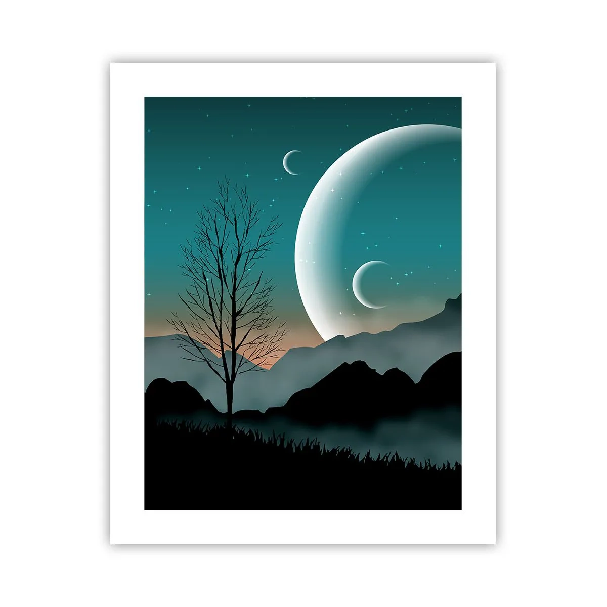 Poster - Carneval in Sterrennacht  - 40x50 cm