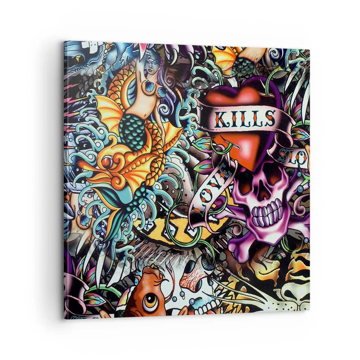 Schilderen op canvas - De droom van de tatoeëerder - 60x60 cm