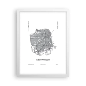 Poster in een witte lijst - Anatomie van San Francisco - 30x40 cm