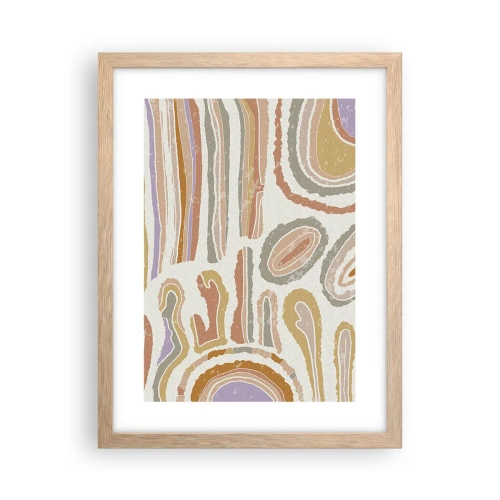 Een poster in een licht eiken lijst - Kleurrijke doorsneden - 30x40 cm