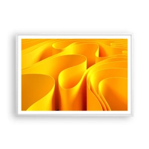 Poster in een witte lijst - Als de golven van de zon - 100x70 cm