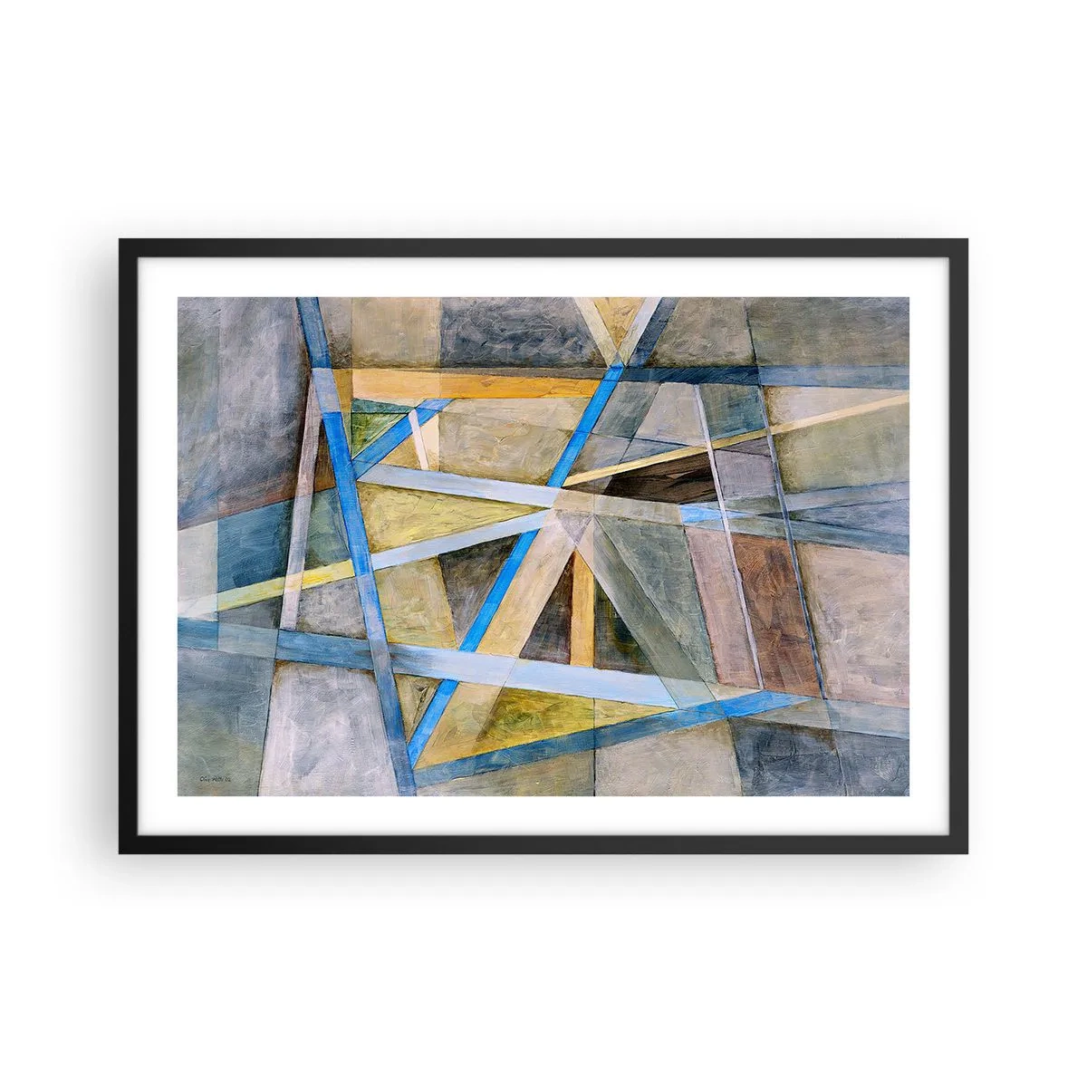 Poster in een zwarte lijst - Recht of diagonaal? - 70x50 cm