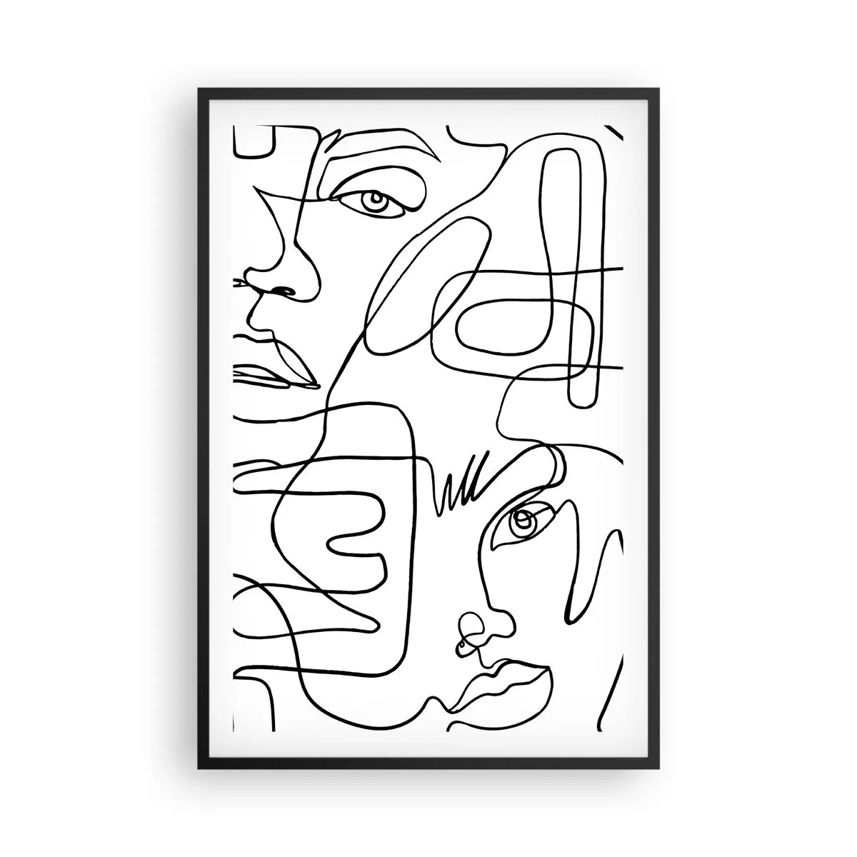 Poster in een zwarte lijst - In verwarde emoties - 61x91 cm
