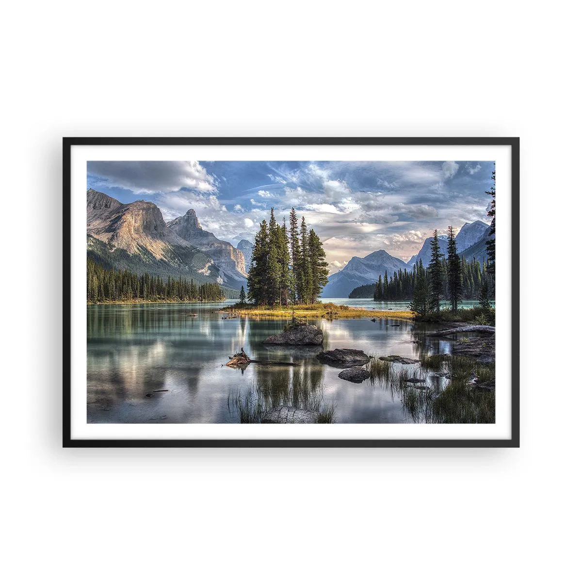 Poster in een zwarte lijst - Aan het grote en schone water ... - 91x61 cm