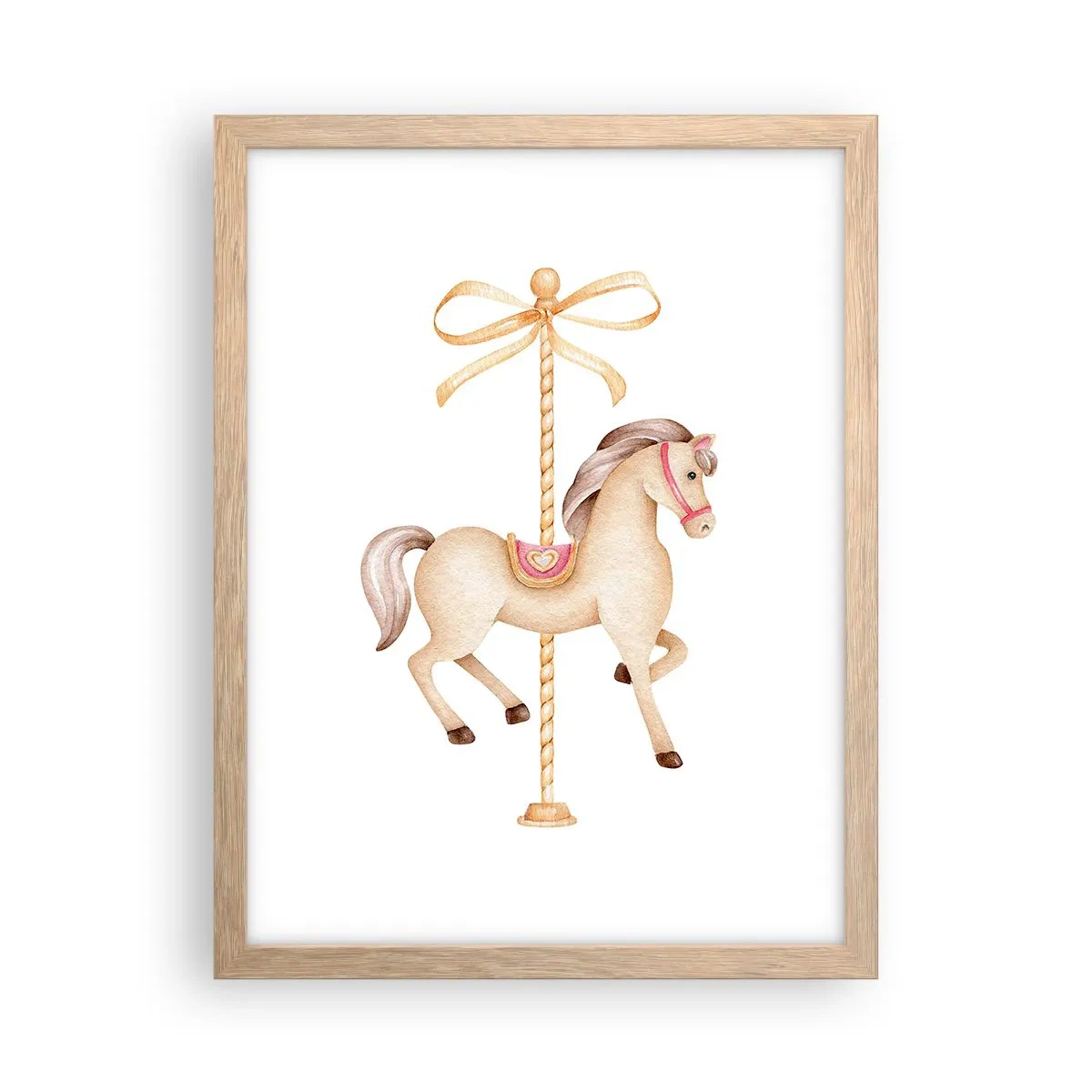Een poster in een licht eiken lijst - Een sierlijke draf - 30x40 cm