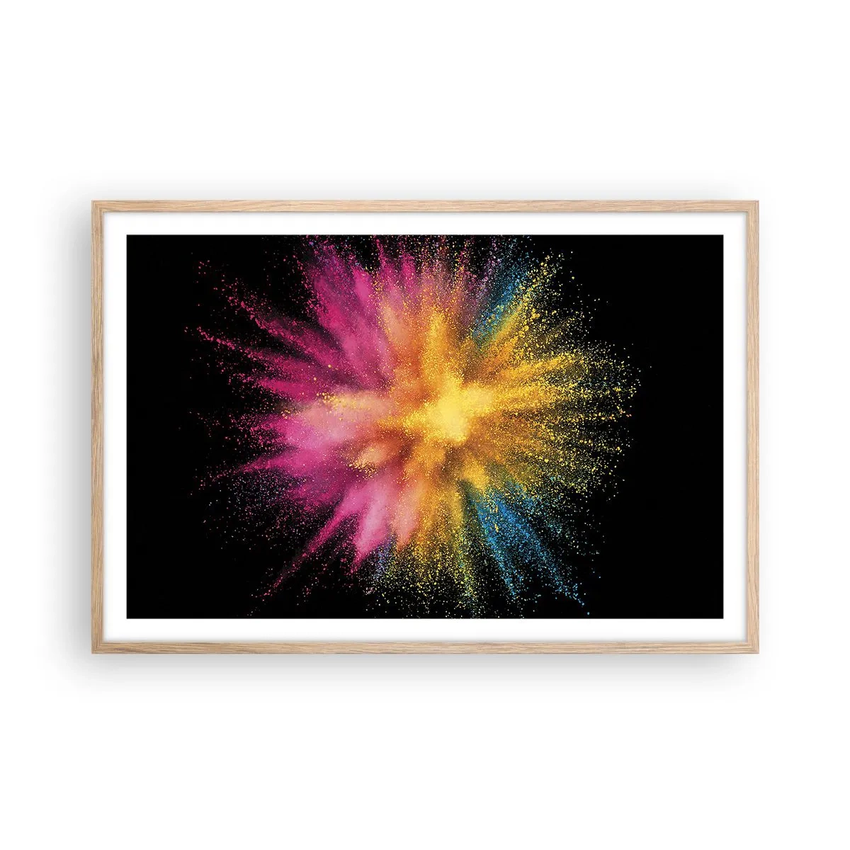 Een poster in een licht eiken lijst - De geboorte van kleuren - 91x61 cm