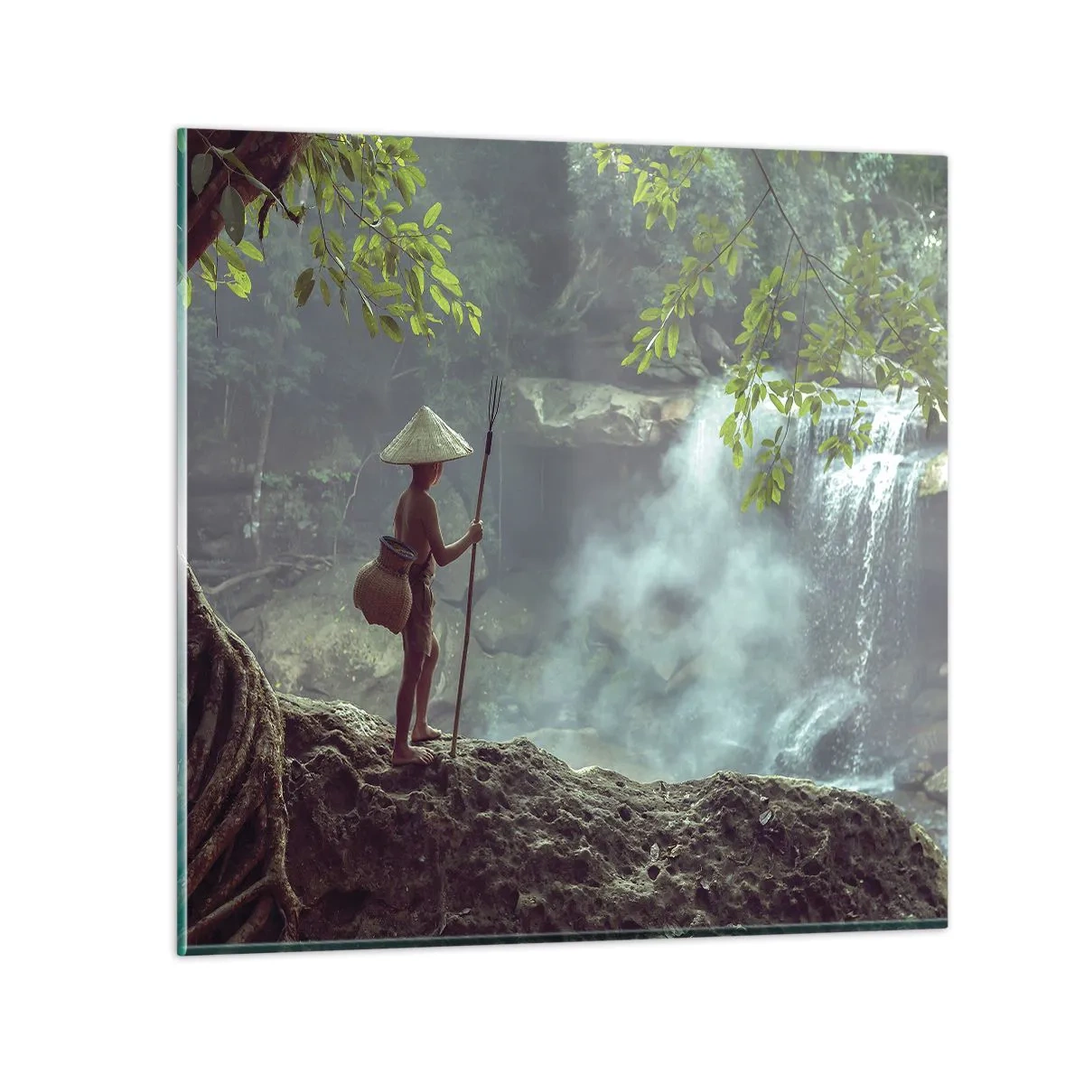 Schilderen op glas - Bevriend met de natuur - 30x30 cm