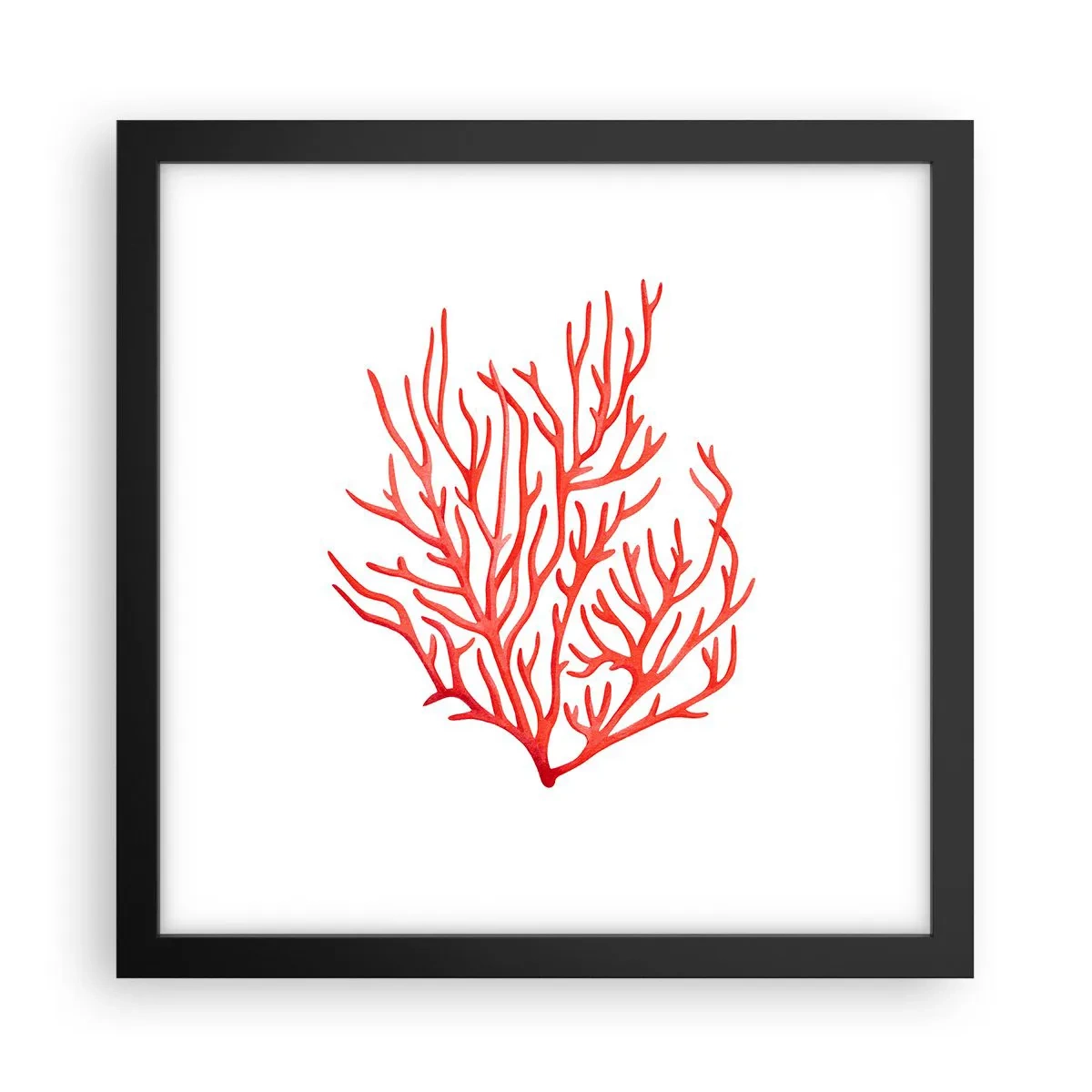 Poster in een zwarte lijst - Koraal filigraan - 30x30 cm