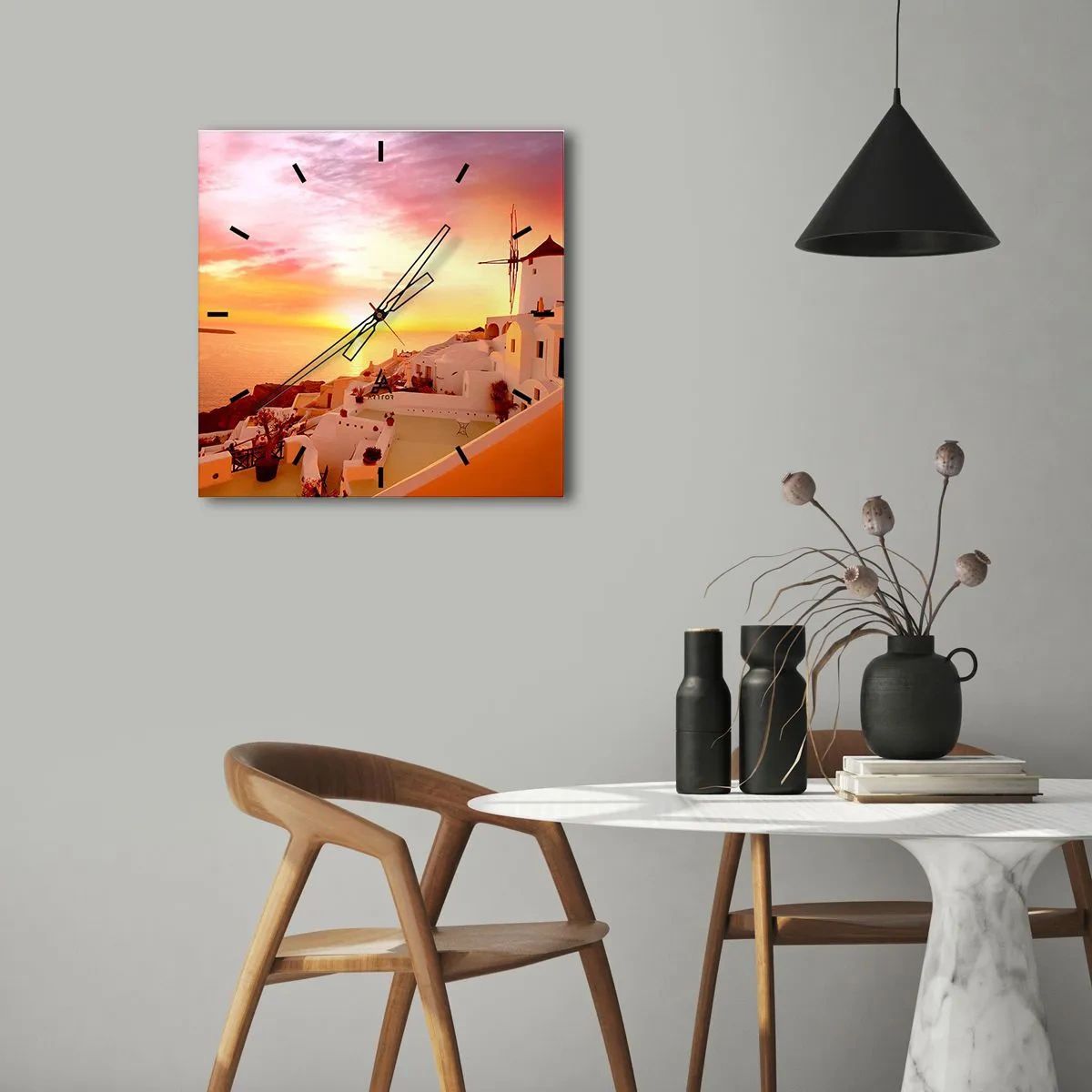 Wandklok - Klok - Spreiden in wit en goud  - 30x30 cm