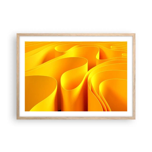 Een poster in een licht eiken lijst - Als de golven van de zon - 70x50 cm
