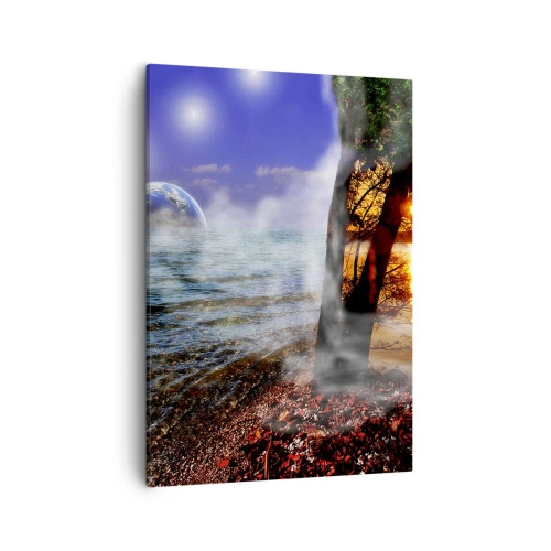 Schilderen op canvas - Surrealistisch landschap - eenheid van de natuur - 50x70 cm