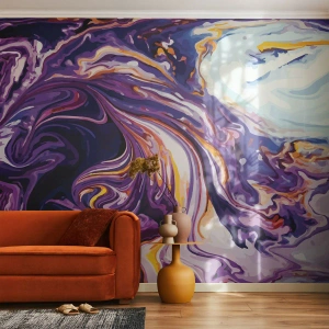 Zelfklevend Fotobehang Deluxe Sticker - De vouw is paars geworden - Abstractie, Deel, Modern patroon - 350x256 cm