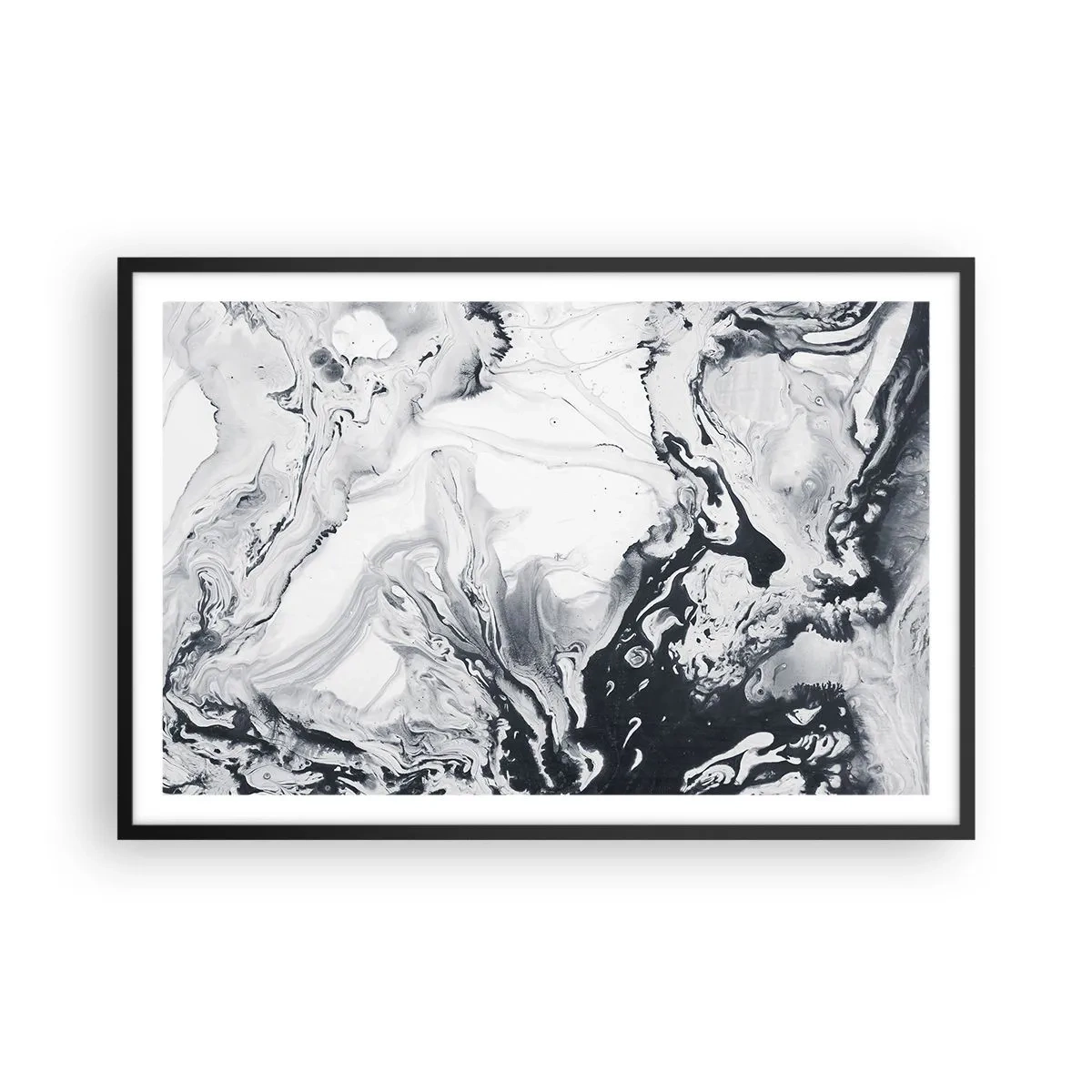 Poster in een zwarte lijst - Het binnenste van de aarde - 91x61 cm