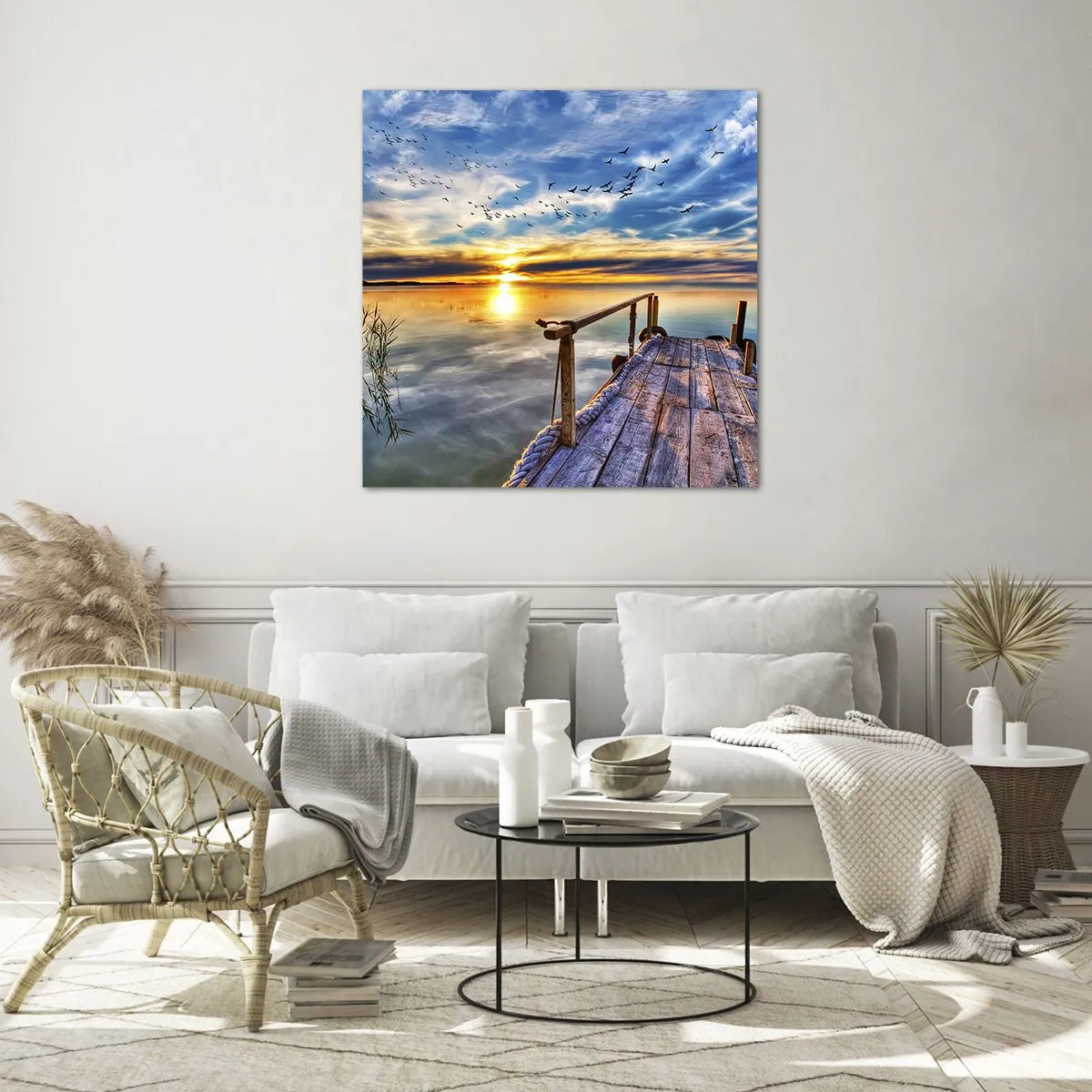 Schilderen op glas - De wind gaat rusten - 50x50 cm