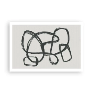 Poster - Lusvormige abstractie - 91x61 cm
