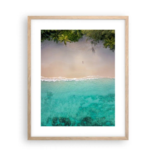 Een poster in een licht eiken lijst - Paradijsstrand - 40x50 cm