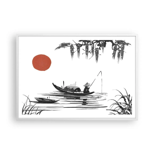 Poster in een witte lijst - Aziatische middag - 100x70 cm