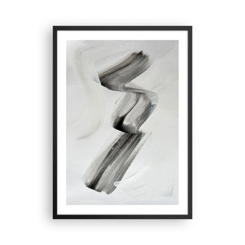 Poster in een zwarte lijst - Minimalistisch zwart-wit penseel - 50x70cm - Terloops voor de lol - Moderne wanddecoratie voor woonkamer en slaapkamer ARTTOR