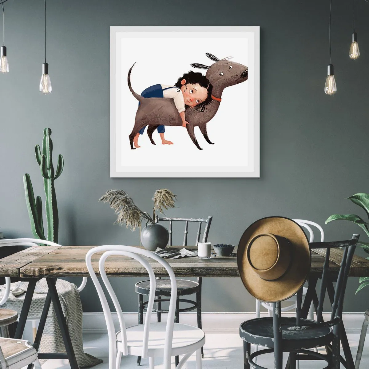 Poster in een witte lijst - Beste vrienden - 30x30 cm