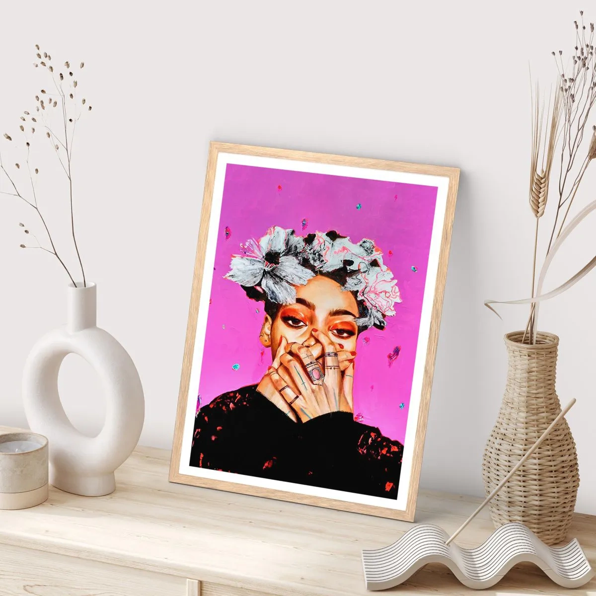 Een poster in een licht eiken lijst - Een beetje gek - 40x50 cm