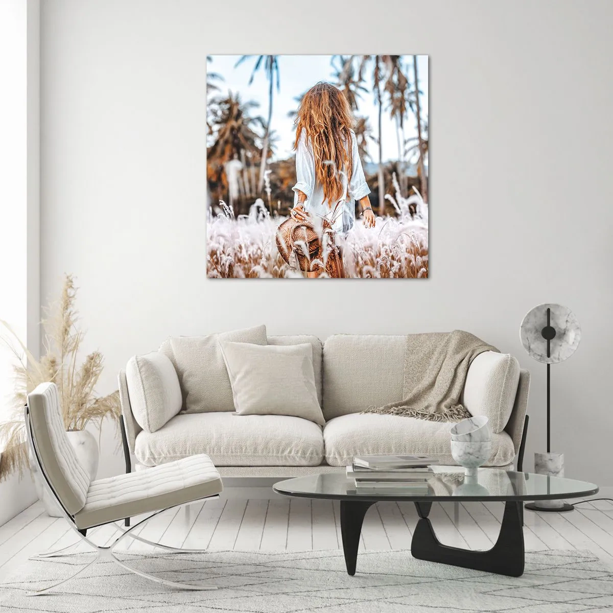 Schilderen op glas - Geboren uit graspluis - 70x70 cm