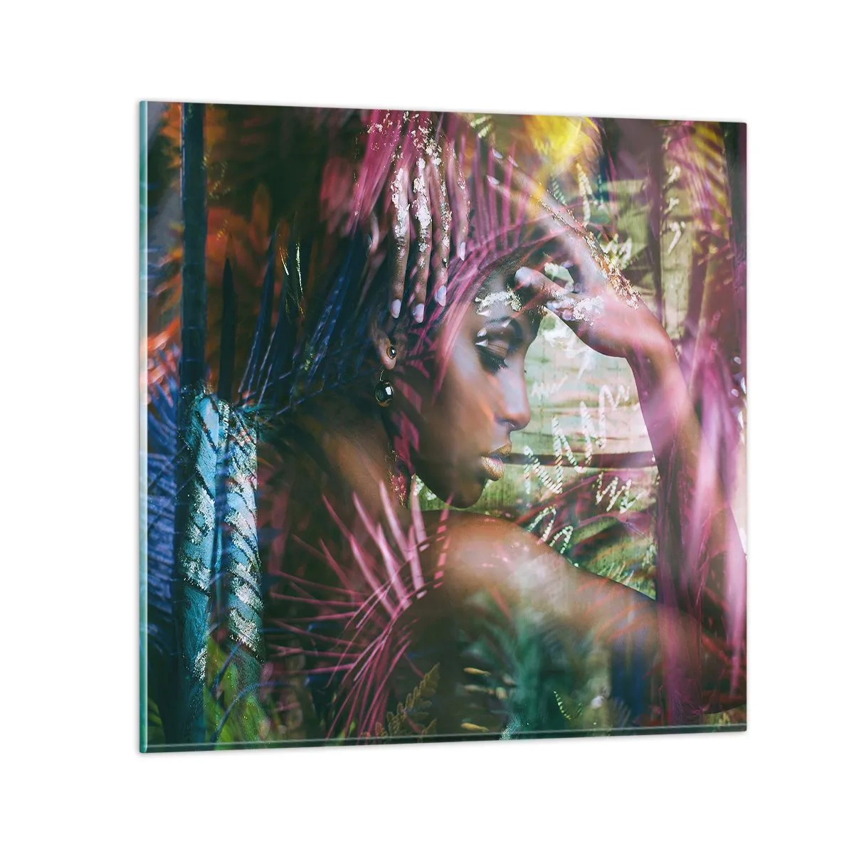 Schilderen op glas - Moeder Natuur in de jungle - 50x50 cm