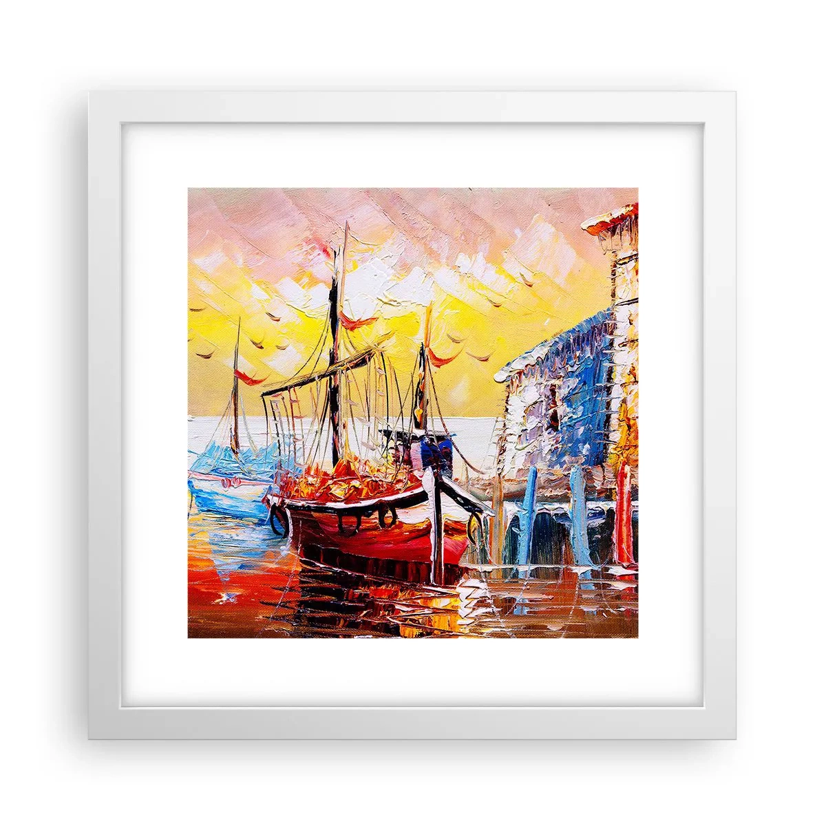 Poster in een witte lijst - Gelukkige terugkeer - 30x30 cm