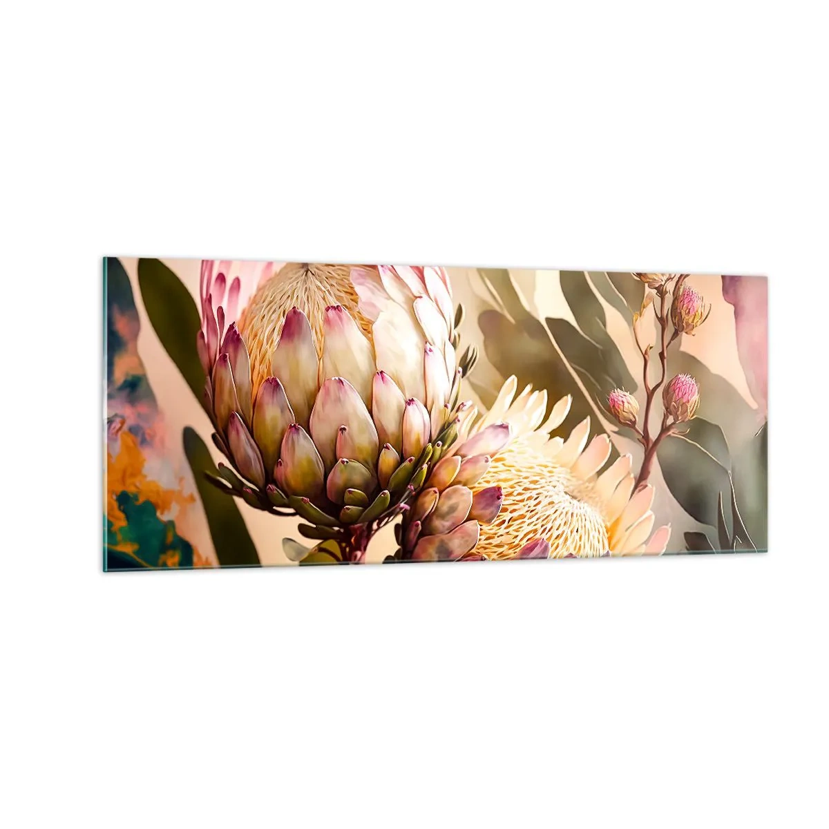 Schilderen op glas - Teeder omarmd - 100x40 cm