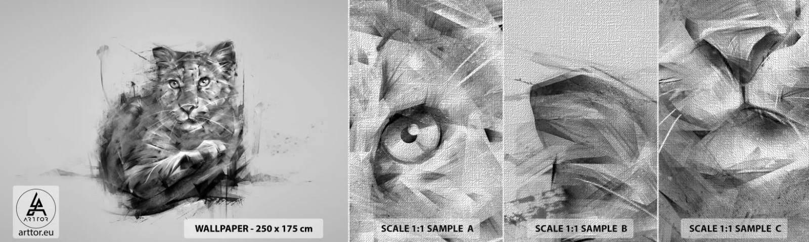 Fotobehang Monster Premium Canvas - Ja, ik luister aandachtig - Panter, Dieren, Wilde kat - 100x30 cm