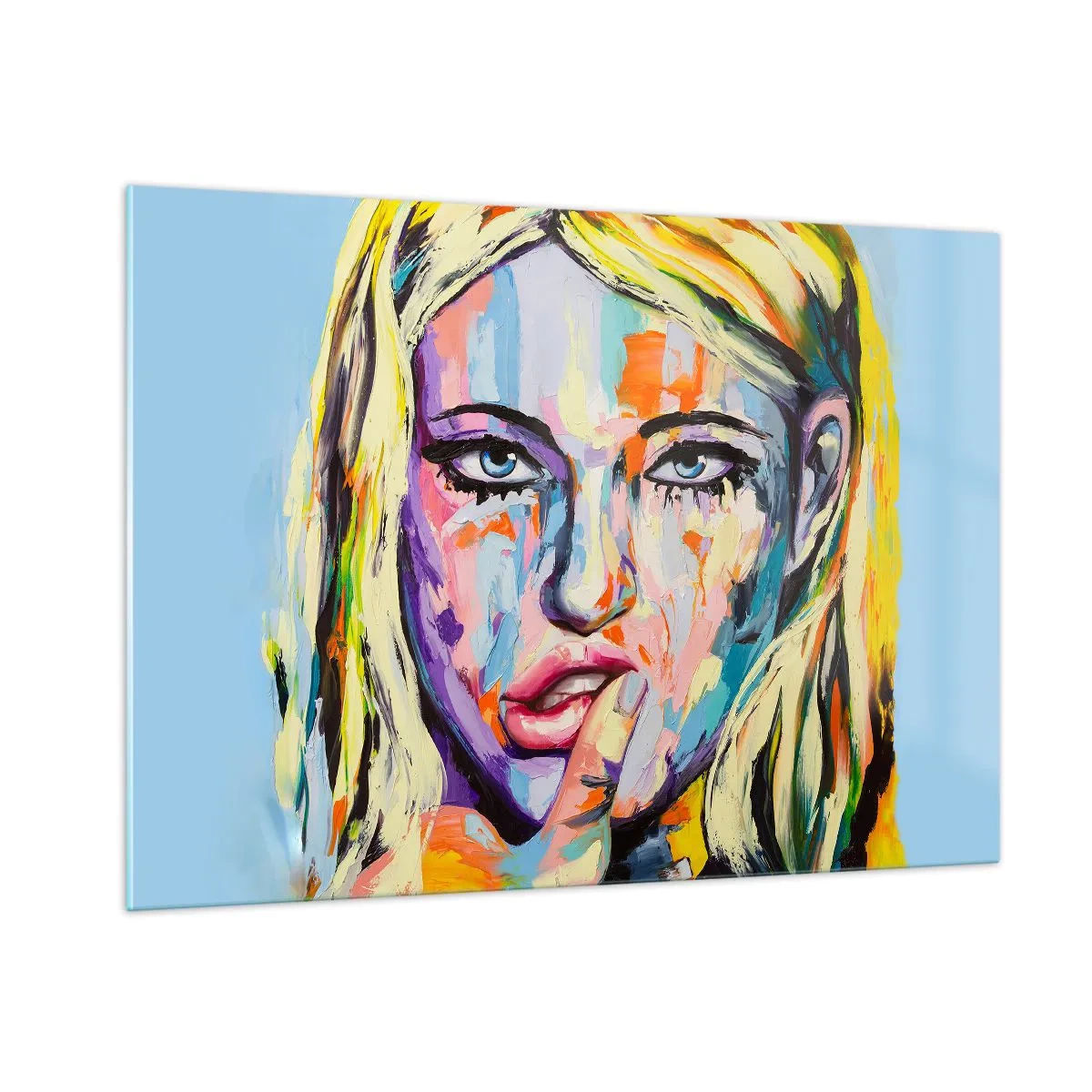 Schilderen op glas - Kijk haar recht in de ogen - 100x70 cm