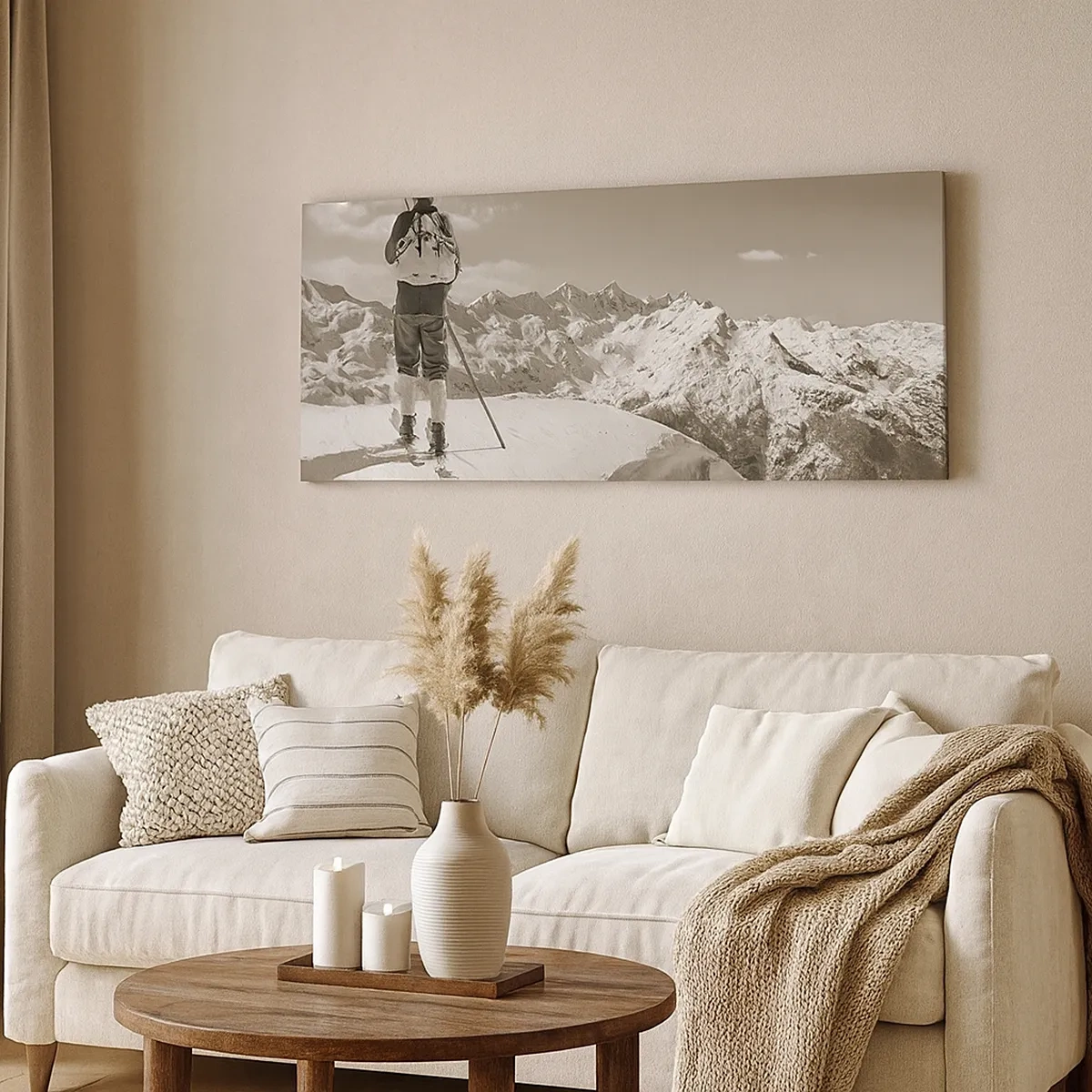 Schilderen op canvas - En de bergen blijven onveranderd - 30x30 cm