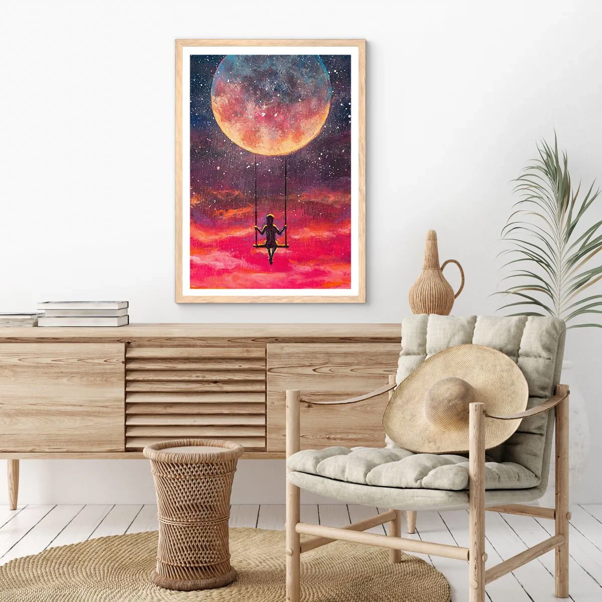 Een poster in een licht eiken lijst - Droom - 70x100 cm