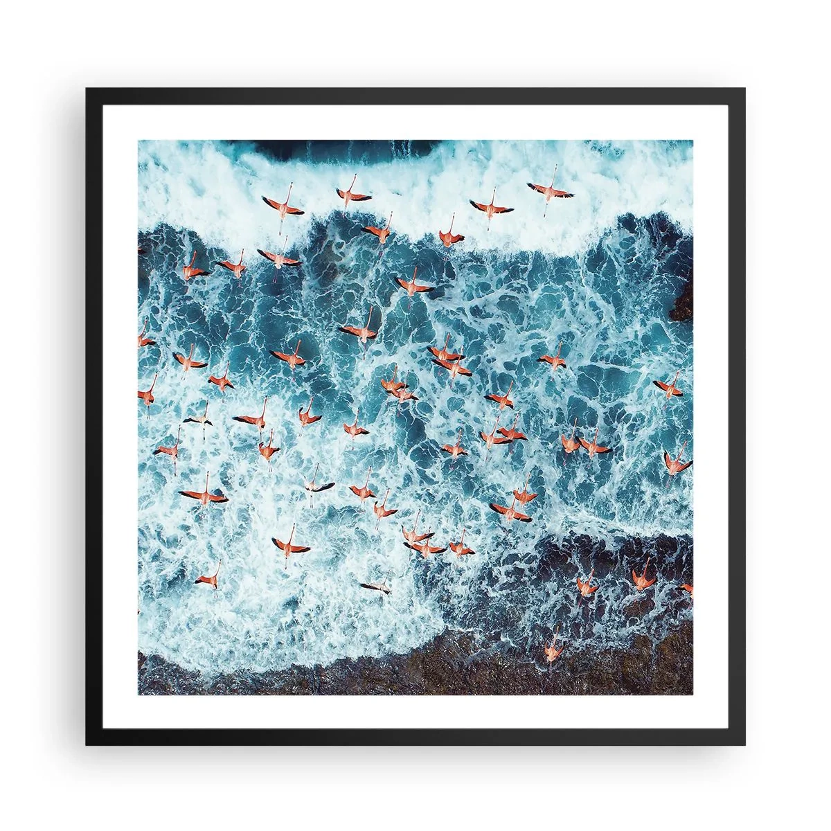 Poster in een zwarte lijst - De kustparade - 60x60 cm