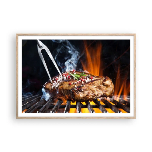 Een poster in een licht eiken lijst - Sappig en geurig - 100x70 cm