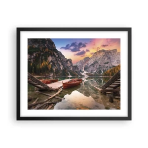 Poster in een zwarte lijst - Belofte van de dag - 50x40 cm