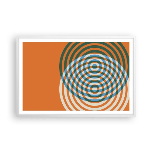 Poster in een witte lijst - Abstracte circulaire variatie - 91x61 cm