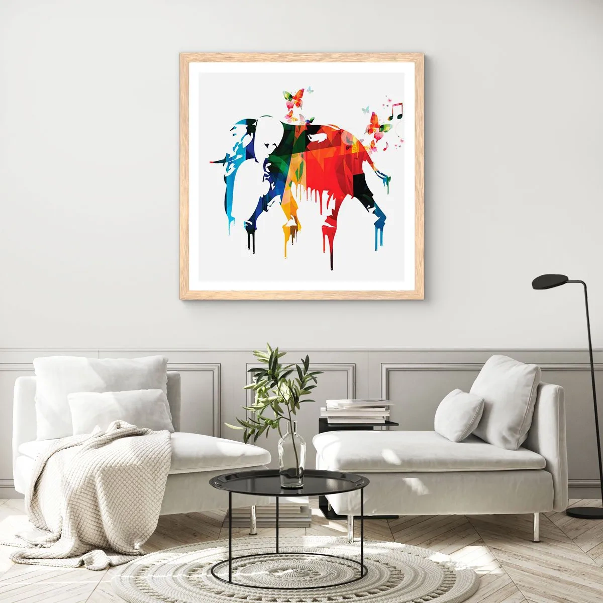 Een poster in een licht eiken lijst - Iedereen kan dansen - 30x30 cm