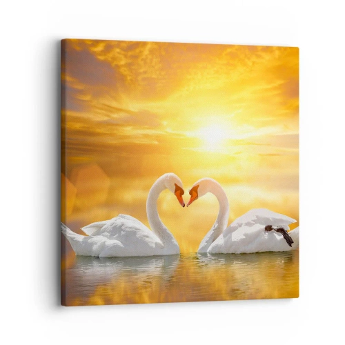 Schilderen op canvas - Het hart is het mooiste woord ter wereld... - 30x30 cm